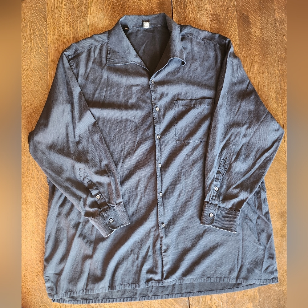 Black Silk Blend Ike Behar Button Down XXL